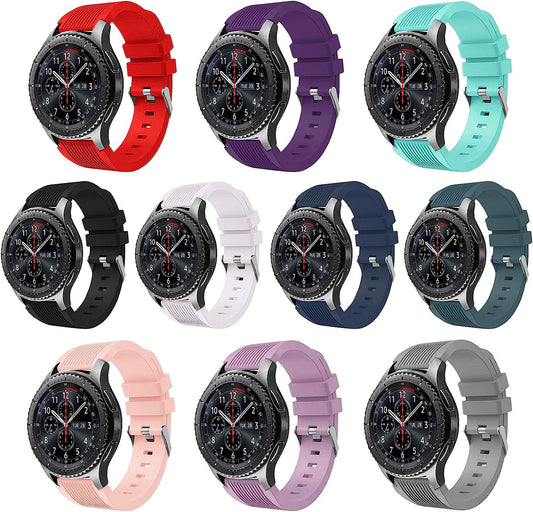 XVGJDZ Sport Band Compatible for Samsung Galaxy Watch 46Mm/Galaxy Watch 3 45Mm/Gear S3 Frontier/Classic Watch,22Mm Soft Silicone Strap Straight Stripe Wristband for Men Women  XVGJDZ   