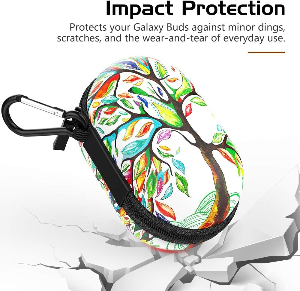 Moko Carrying Case Compatible with Samsung Galaxy Buds + plus 2020 / Galaxy Buds 2019, Protective Bag Portable Pouch Cover Storage Case with Elastic Band and Mesh Accessory Pocket - Lucky Tree  MoKo   