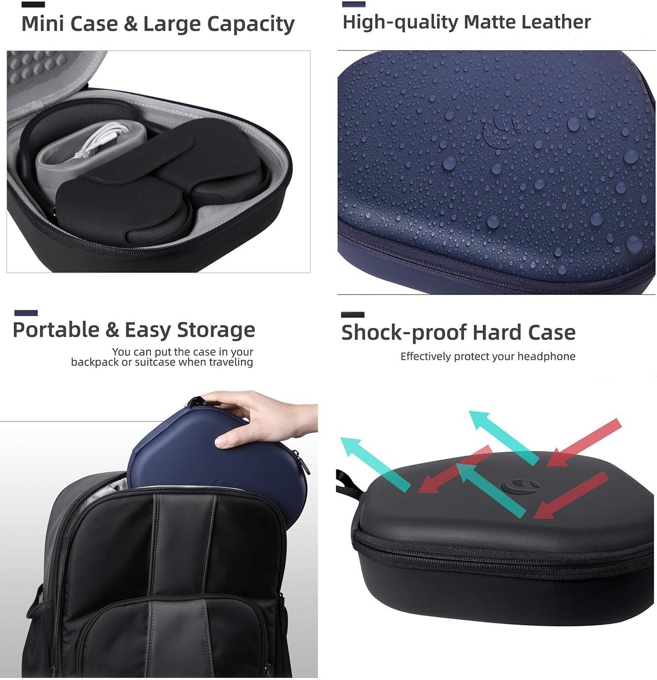 HIFYLUX Hard Travel Carrying Case Smart Dormancy Waterproof Leather Protective Bag for Apple Airpods Max (Case Only)  HIFYLUX   