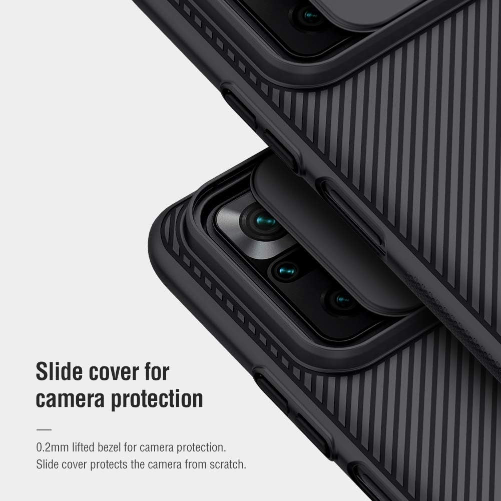 For Xiaomi Redmi Note 10 Pro Case, Nillkin Camshield Slim Case Protective Cover with Camera Protector Hard PC TPU Ultra Thin Anti-Scratch Phone Case for Redmi Note 10 Pro/Note 10 Pro Max (Black)  Grand Eletronics   