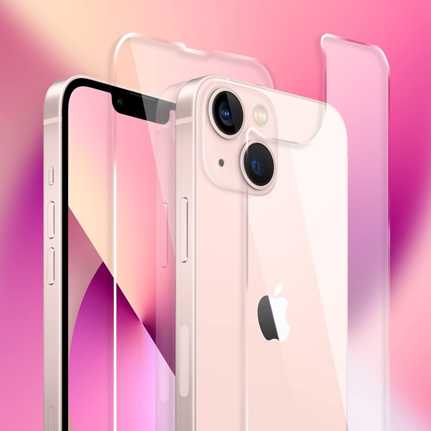 Shacoryze Back Screen Protector for Iphone 13 [2-Pack], Rear Tempered Glass [Haptic Touch] Temper Glass Film Premium HD Clarity Anti-Fingerprint/Scratch Compatible with Iphone 13 (6.1 Inch)  Shacoryze Front & Back (2-Piece)  