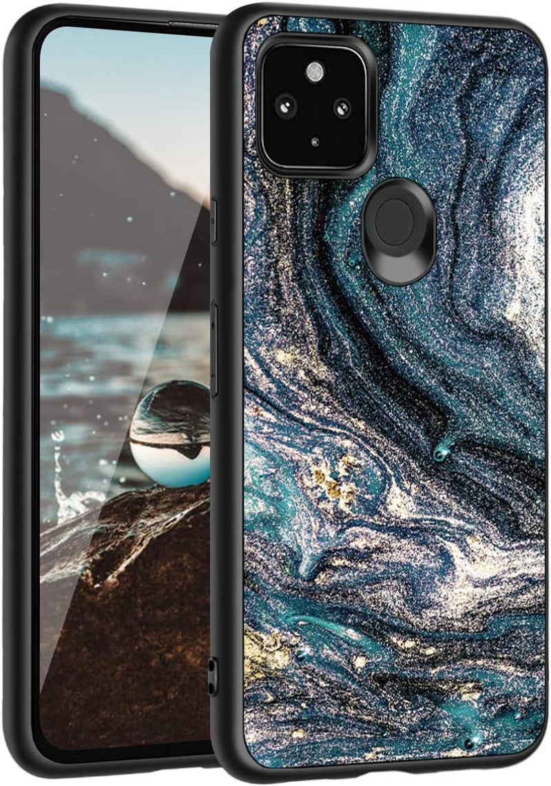 Pixel 4A 5G Case,Google Pixel 4A 5G Case,Casewind Marble Design Cute Thin Slim Fit Hard PC TPU Rugged Bumper Shockproof Hybrid Anti-Srcatch Protective Phone Case for Google Pixel 4A 5G,6.2",Navy Blue  Casewind   