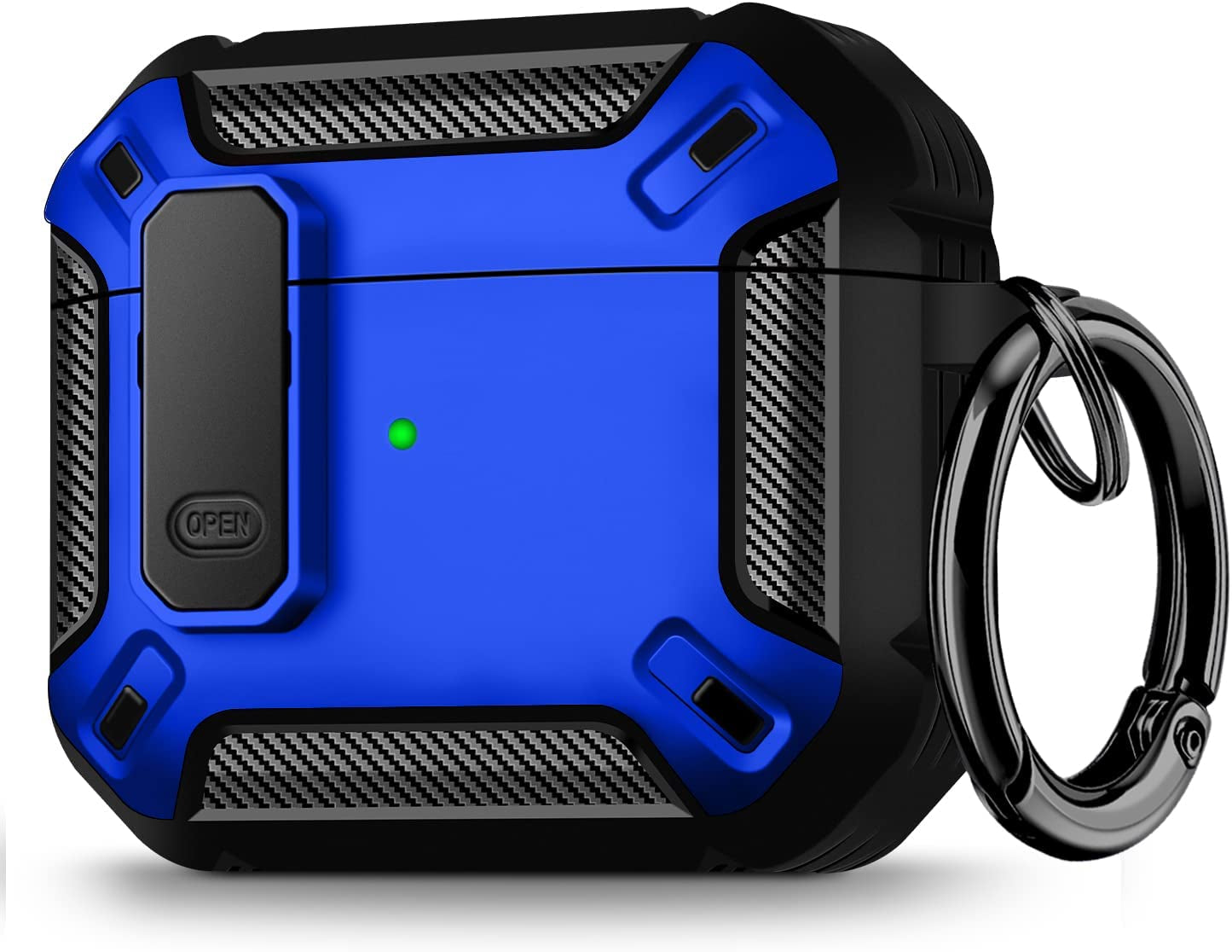 Youskin Airpod Pro Case Secure Lock Clip Case,Carbon Fiber Military Armor Series Full-Body Rugged Hard Shell Airpod Pro Case for Men Women with Keychain，Blue Camo  Youskin Blue  