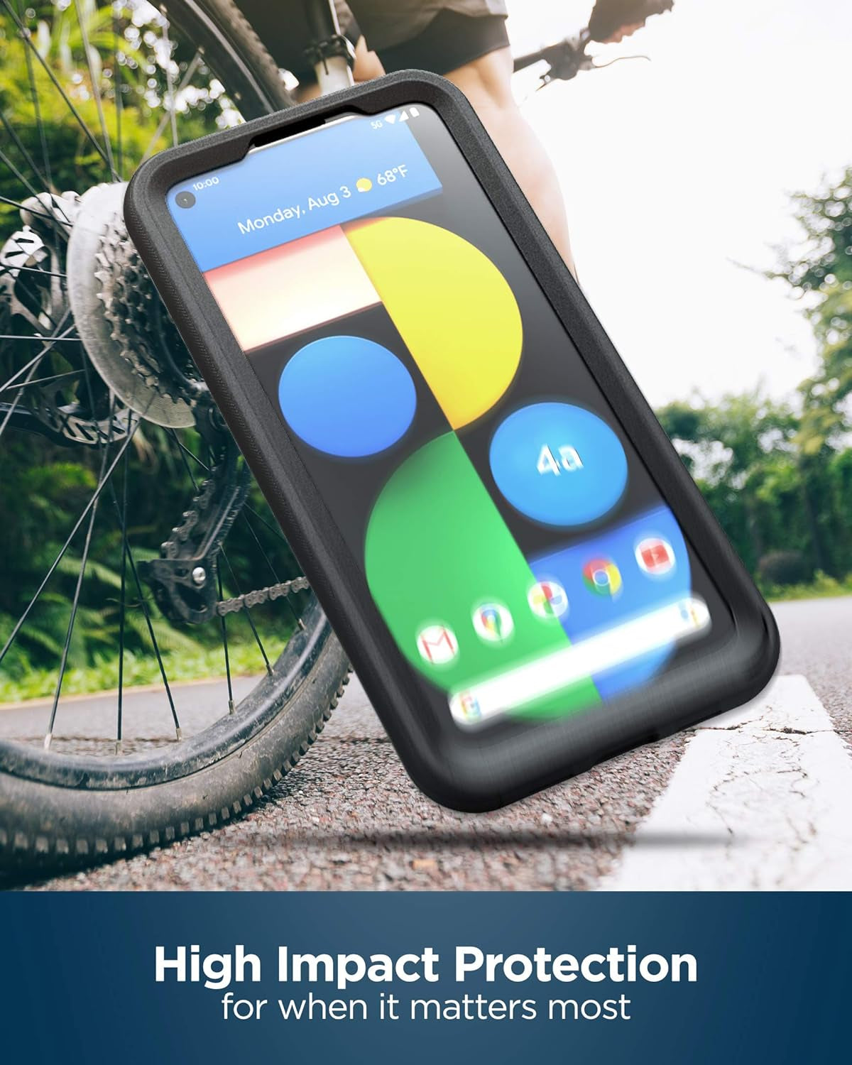 Encased Rebelshield Designed for Pixel 4A 5G Case with Screen Protector, Heavy Duty Full Body Protective Cover with Build-In Screen Guard for Google Pixel 4A 5G - Black  Encased for Google Pixel 4a 5G   