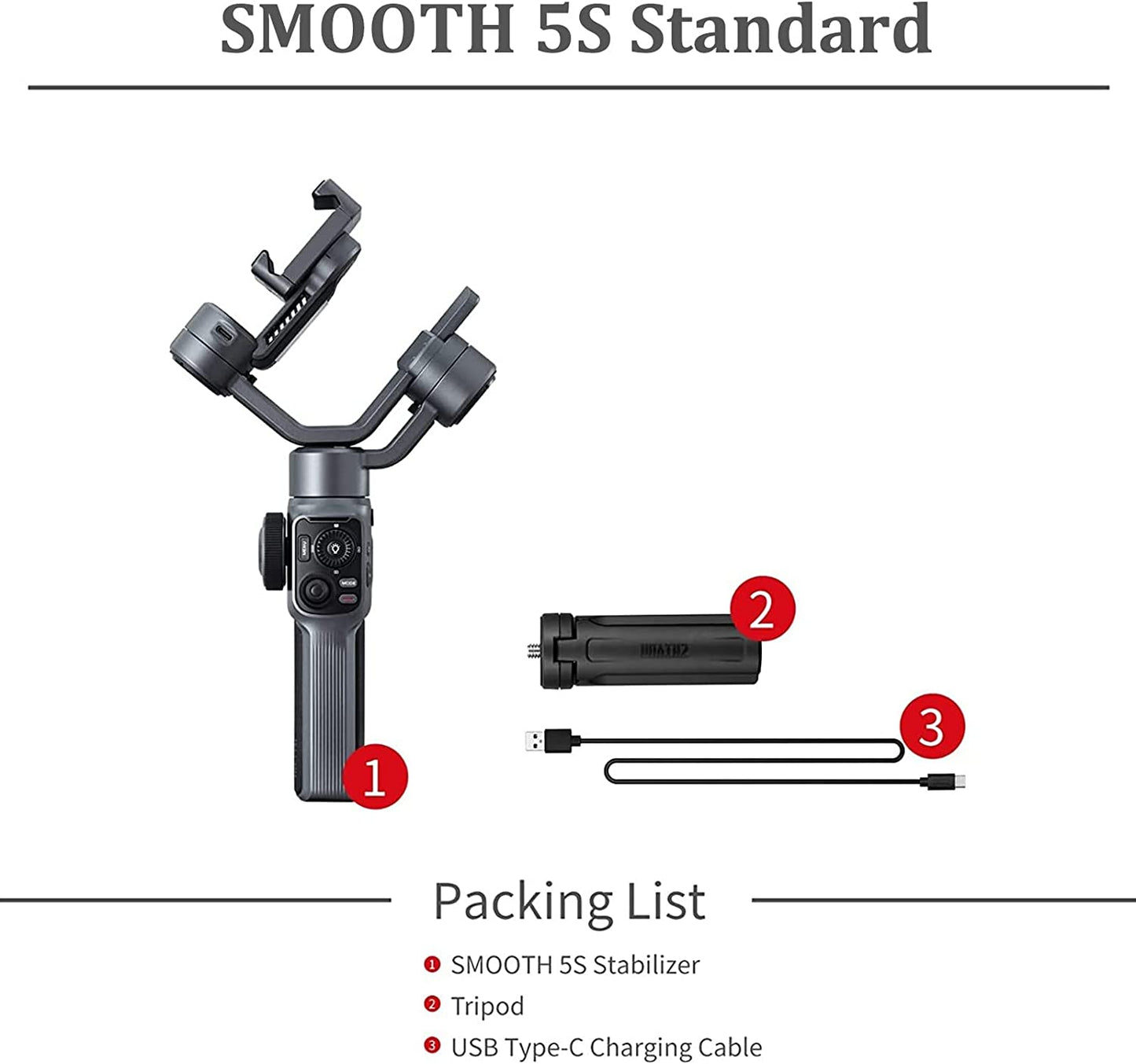 Zhiyun Smooth 5S Zhiyun Smooth 5 Upgrade Vesion Gimbal Stabilizer for Smartphone 3-Axis Phone Gimbal for Iphone 14 13 12 11 Pro Max SE2 XS XR X 8 plus Android Cell Phone Vlogging Youtube Tiktok Video  zhi yun   