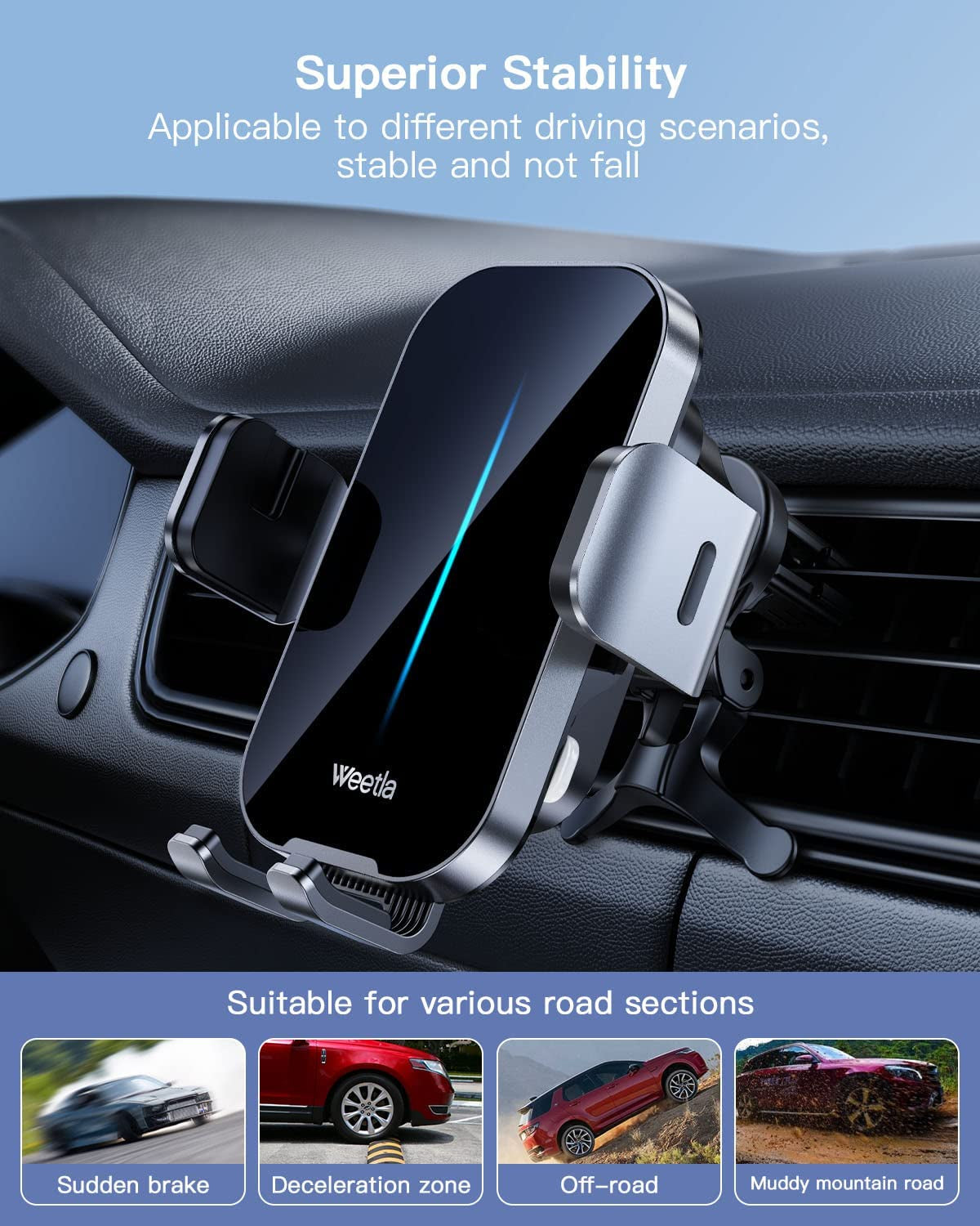 𝟮𝟬𝟮𝟯 𝗡𝗲𝘄 Weetla Wireless Car Charger,Charging Auto-Alignment, Air Vent 360° Adjustable Auto-Clamping Car Phone Holder Mount Wireless Charging for Iphone14/13/12/11/Pro Max/Samsung Galaxy Phone  Shenzhen Caibo Technology Co.,Ltd   