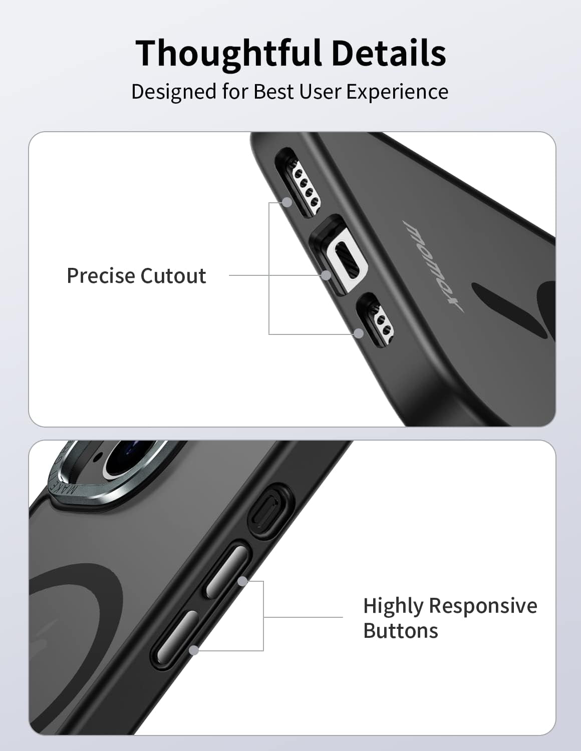 MOMAX Magnetic Phone Case, Translucent Matte Magnet Phone Case with Aluminum Alloy Camera Frame, Shockproof Iphone 14 plus Hybrid Case with Magnet, Compatible with Magsafe Case for Iphone 14 Plus  Momax Technology Ltd.   
