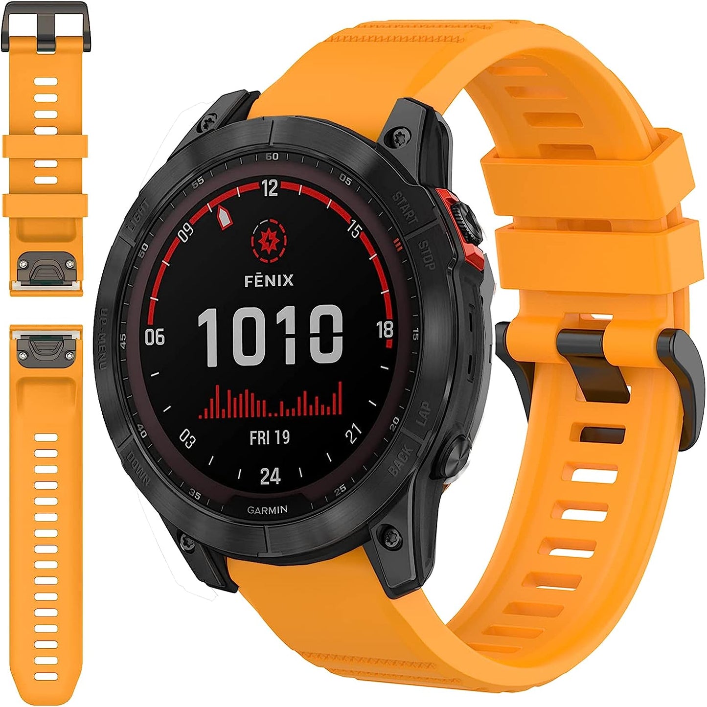 Miimall Compatible for Garmin Fenix 7X Silicone Band, Soft Sport Watch Wristband Women Man Flexible Replacement Band Strap for Garmin Fenix 26Mm 7X/7X Solar/7X Sapphire Solar/6X/5X(Black)  Miimall Yellow  