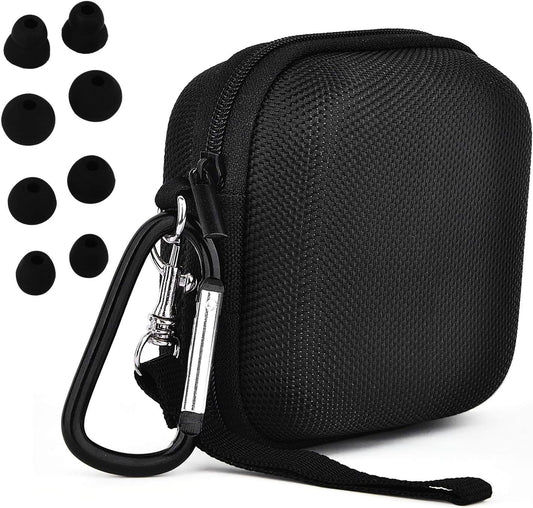 CAGOS Compatible with Powerbeats Pro Protective Case Canvas Nylon Accessories Hard Carrying Cover Case with 4 Pack Replacement Earbuds for Dre Powerbeats Pro- Black  CAGOS   