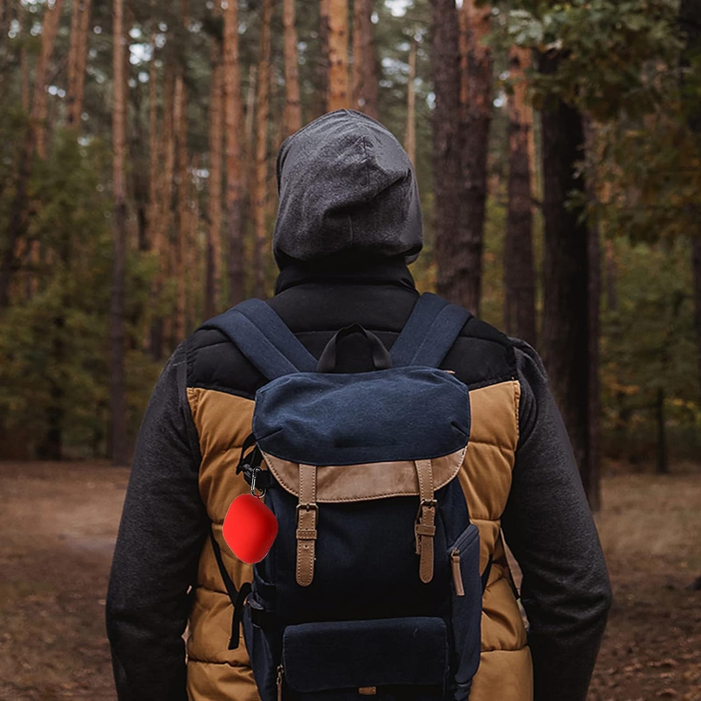 Powerbeats Pro Case Cover, VAEKNVG Soft Silicone Case for Beats Powerbeats Pro Wireless Earbuds Shockproof Protective Earbuds Case with Carabiner Accessories(Red)  VAEKNVG   