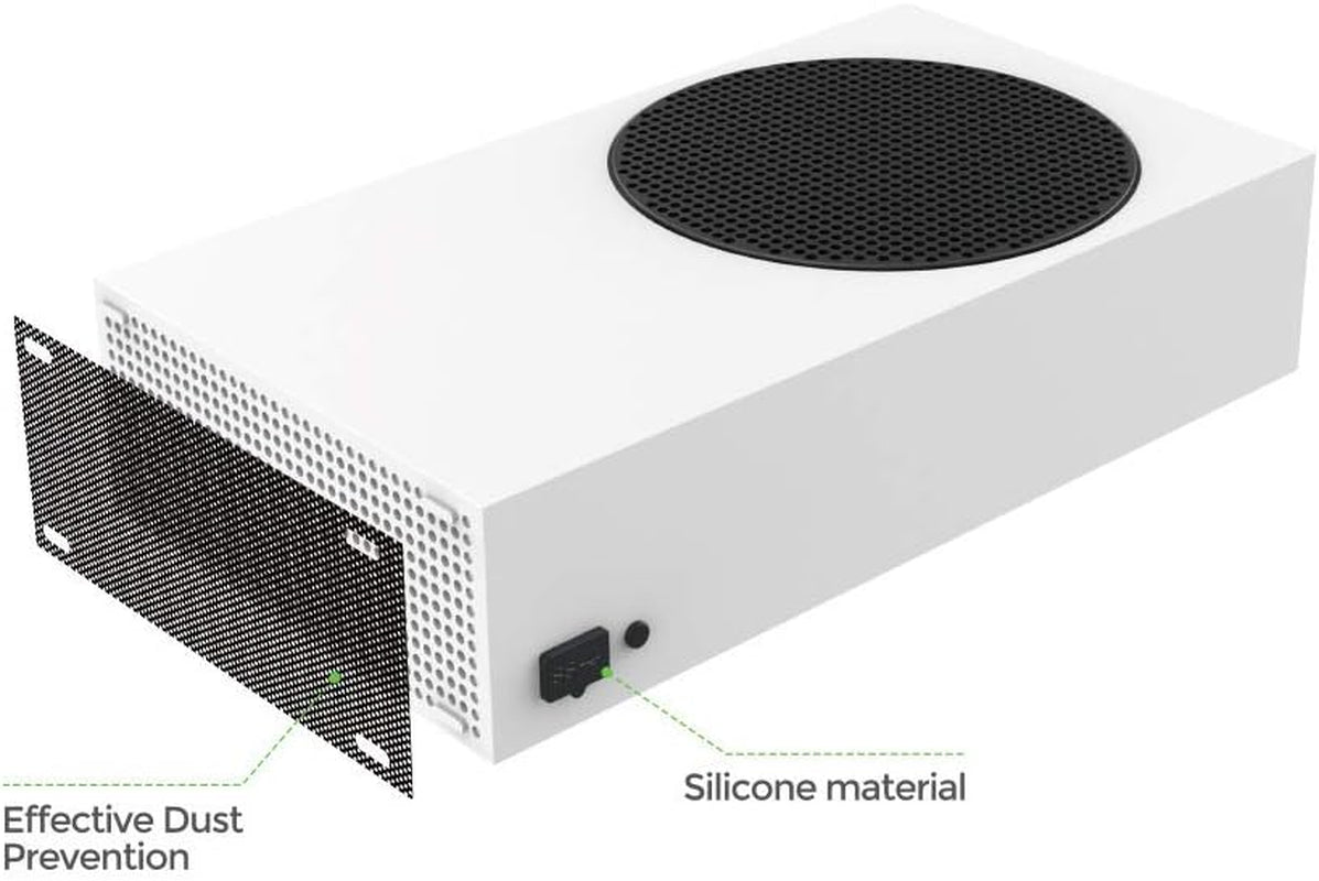 GOTRUTH Series S 7 Silicone Dust Plugs and 4 PVC Meshs Set,Usb HDMI LAN Power Cd-Driver Interface Anti-Dust Cover Dustproof Plug for Xbox Series S Console Accessories-11Pcs (Xbox Series S, Black 2)  wds   