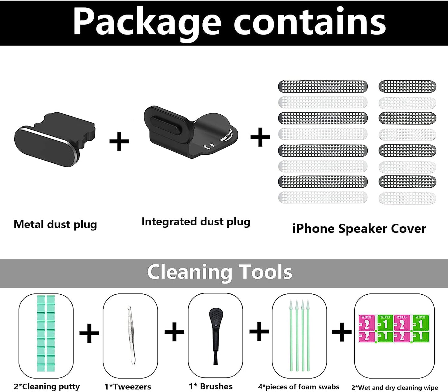 Iphone Speaker Dustproof Stickers Protector,Iphone Dust Plug Cover Compatible Iphone 14/13/12/11 All Series,With Cleaner Tools Cleaning Putty/Tweezers/Brushes/Wet and Dry Cleaning Wipe/Storage Box  Inesore   