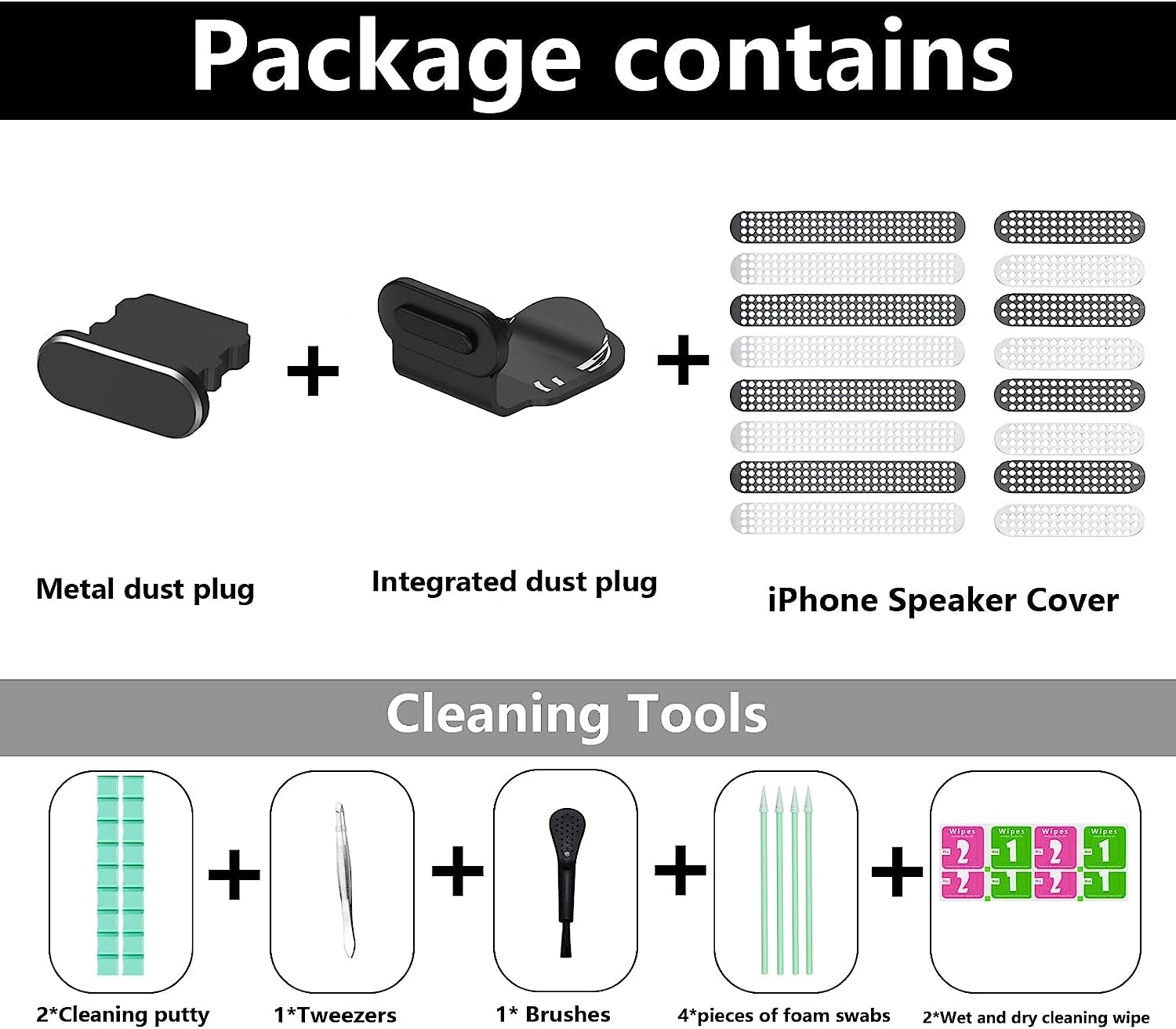 Iphone Speaker Dustproof Stickers Protector,Iphone Dust Plug Cover Compatible Iphone 14/13/12/11 All Series,With Cleaner Tools Cleaning Putty/Tweezers/Brushes/Wet and Dry Cleaning Wipe/Storage Box  Inesore   