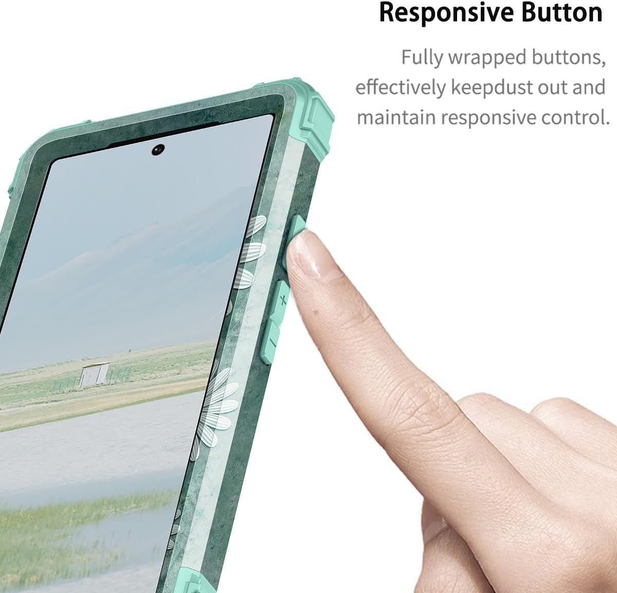 Hekodonk for Google Pixel 6 Pro Case,Heavy Duty Shockproof Protection Hard Plastic+Silicone Rubber Hybrid 3 in 1 Drop Protective Case for Google Pixel 6 Pro White Flower  Hekodonk   