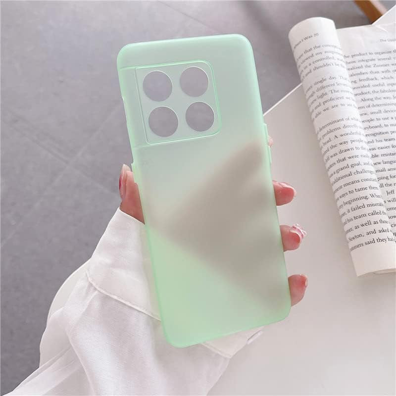 Ultra-Thin Matte Skin Anti-Fingerprint TPU Protection Case for Oneplus 10 9 9R 9RT 8T Pro Back Camera Cover Bumper Shell (Green,For Oneplus 10 Pro)  HANPINYOU Light Green For Oneplus 9 Pro 