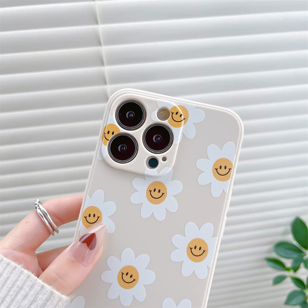 White Sunflower Cute Flower Phone Case for Apple Iphone 13 Pro 6.1 Inch Smooth Silicone Soft Cover for Iphone 13Pro 6.1"  KAXLIDEN   