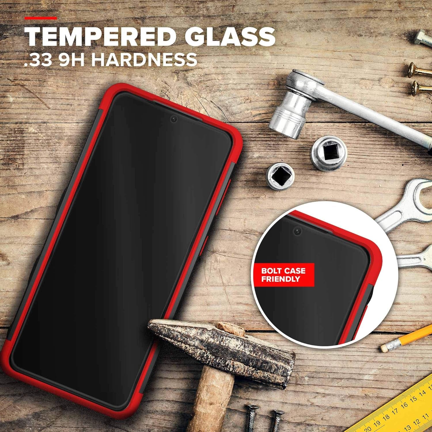 ZIZO Bolt Series for Galaxy S21 plus Case with Screen Protector Kickstand Holster Lanyard - Black & Red  Zizo   