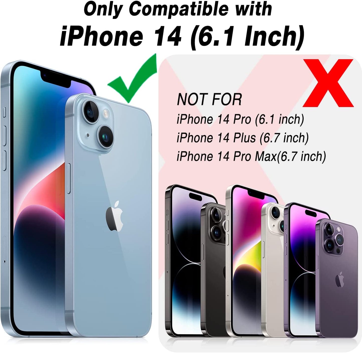 JAME for Iphone 14 Case with Screen Protector [2 PCS], Shockproof Bumper Case for Iphone 14 Case for Women & Men, Heavy-Duty Protection with Metal Ring Kickstand Case for Iphone 14, 6.1 Inch, Purple  XJXIN   