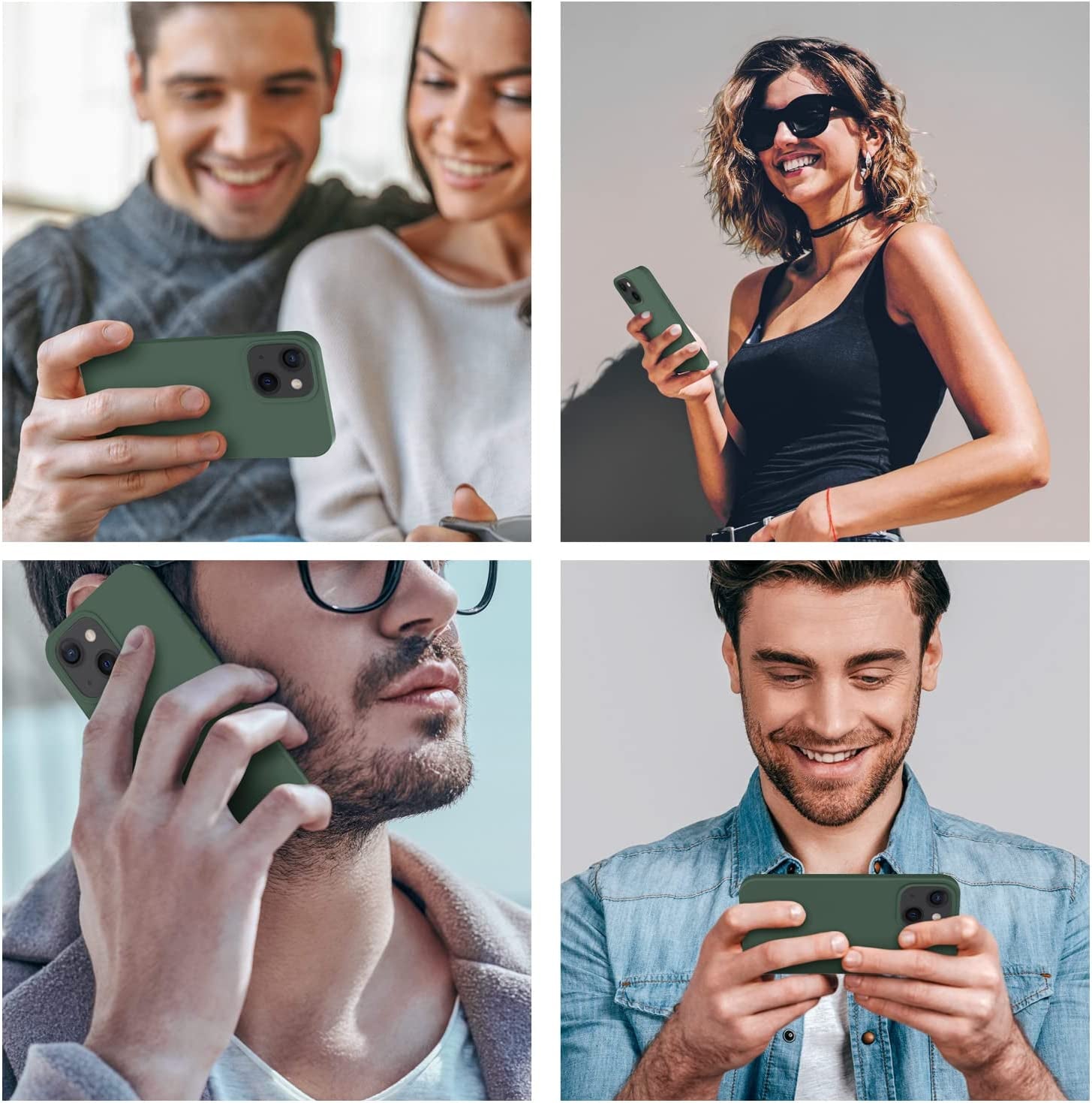 Cordking Designed for Iphone 13 Case, Iphone 14 Case, Silicone Ultra Slim Shockproof Protective Phone Case with [Soft Anti-Scratch Microfiber Lining], 6.1 Inch, Alpine Green  Cordking   