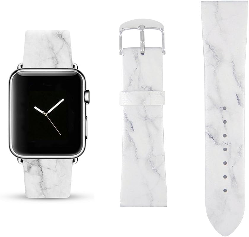 White Marble Replacement Band Compatible for Iwatch 42Mm/44Mm Pastel Bay Wrist Band PU Leather Strap Compatible for Apple Watch Smartwatch Series 8 7 6 5 4 3 2 1 SE Version  Pastel Bay   