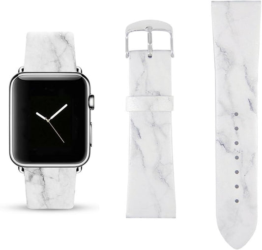 White Marble Replacement Band Compatible for Iwatch 42Mm/44Mm Pastel Bay Wrist Band PU Leather Strap Compatible for Apple Watch Smartwatch Series 8 7 6 5 4 3 2 1 SE Version  Pastel Bay   