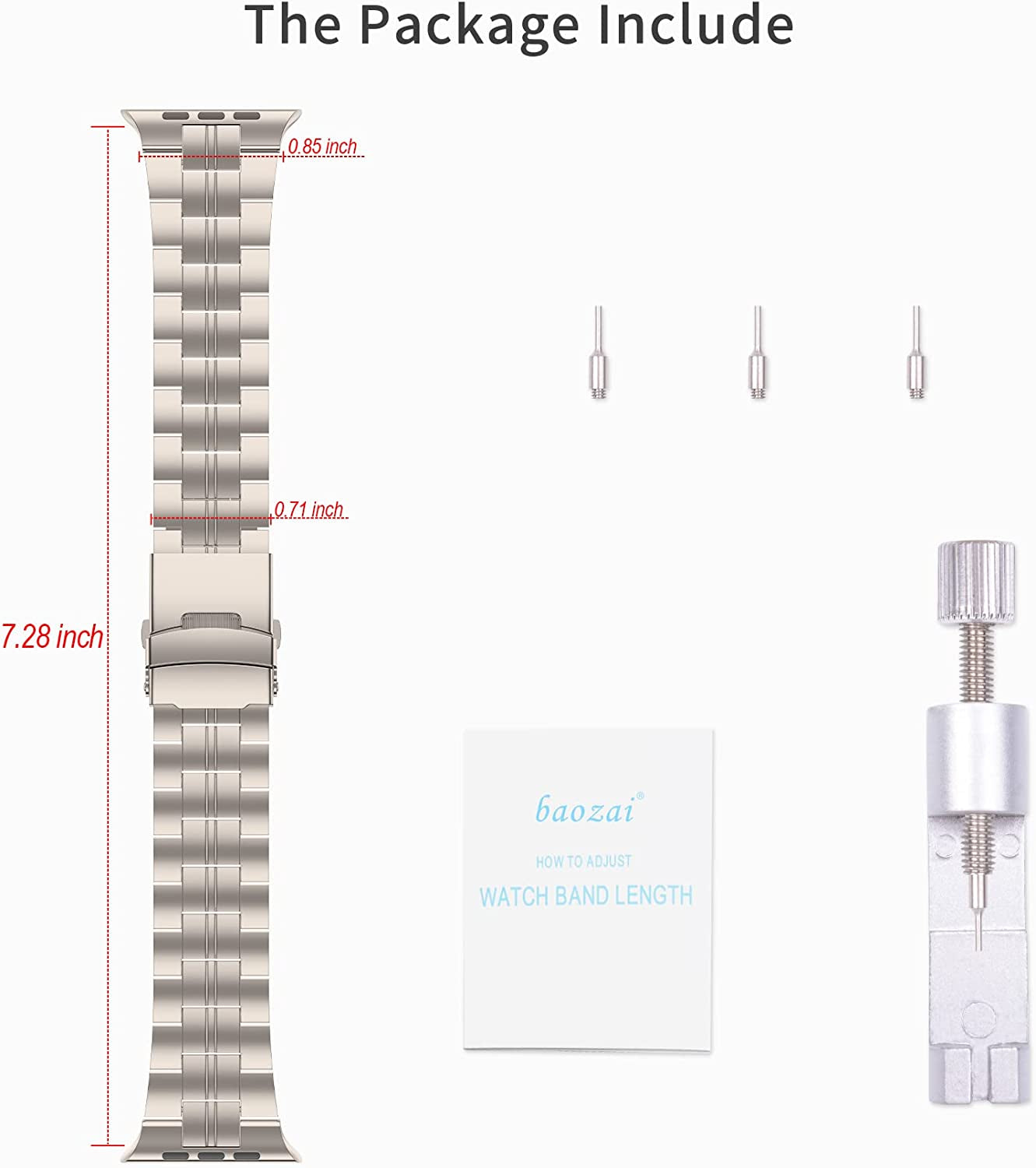 Baozai Titanium Band Compatible with Apple Watch Band 49Mm 45Mm 44Mm 42Mm, Titanium Sports Band for Apple Watch Ultra Series 8/7/6/5/4/3/2/1/SE Men  baozai   