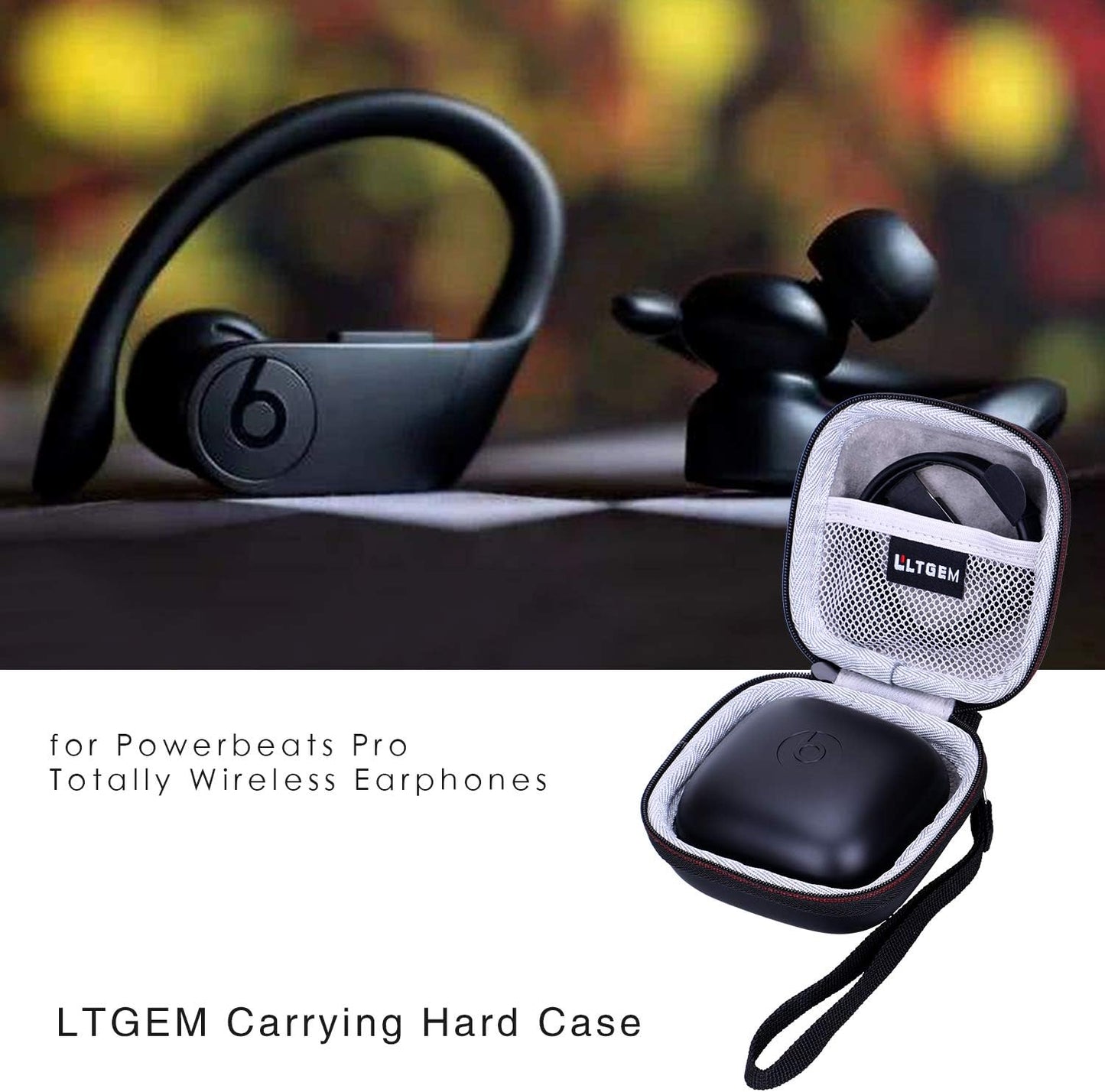 LTGEM EVA Hard Case for Powerbeats Pro Wireless Earbuds - Travel Protective Carrying Storage Bag  LTGEM   