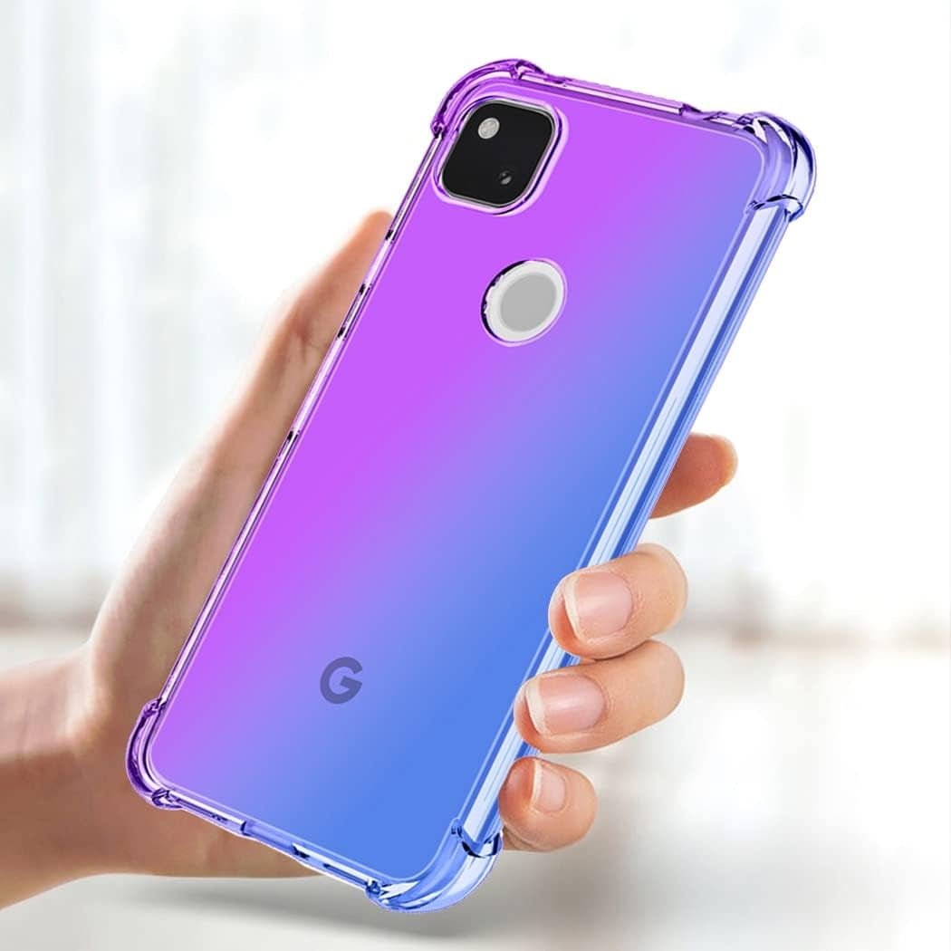 Gufuwo Case for Google Pixel 4A (Not Fit Pixel 4A 5G) Cute Case Girls, Gradient Slim anti Scratch Soft TPU Phone Cover Shockproof Protective Case for Google Pixel 4A (Purple/Blue)  Gufuwo   