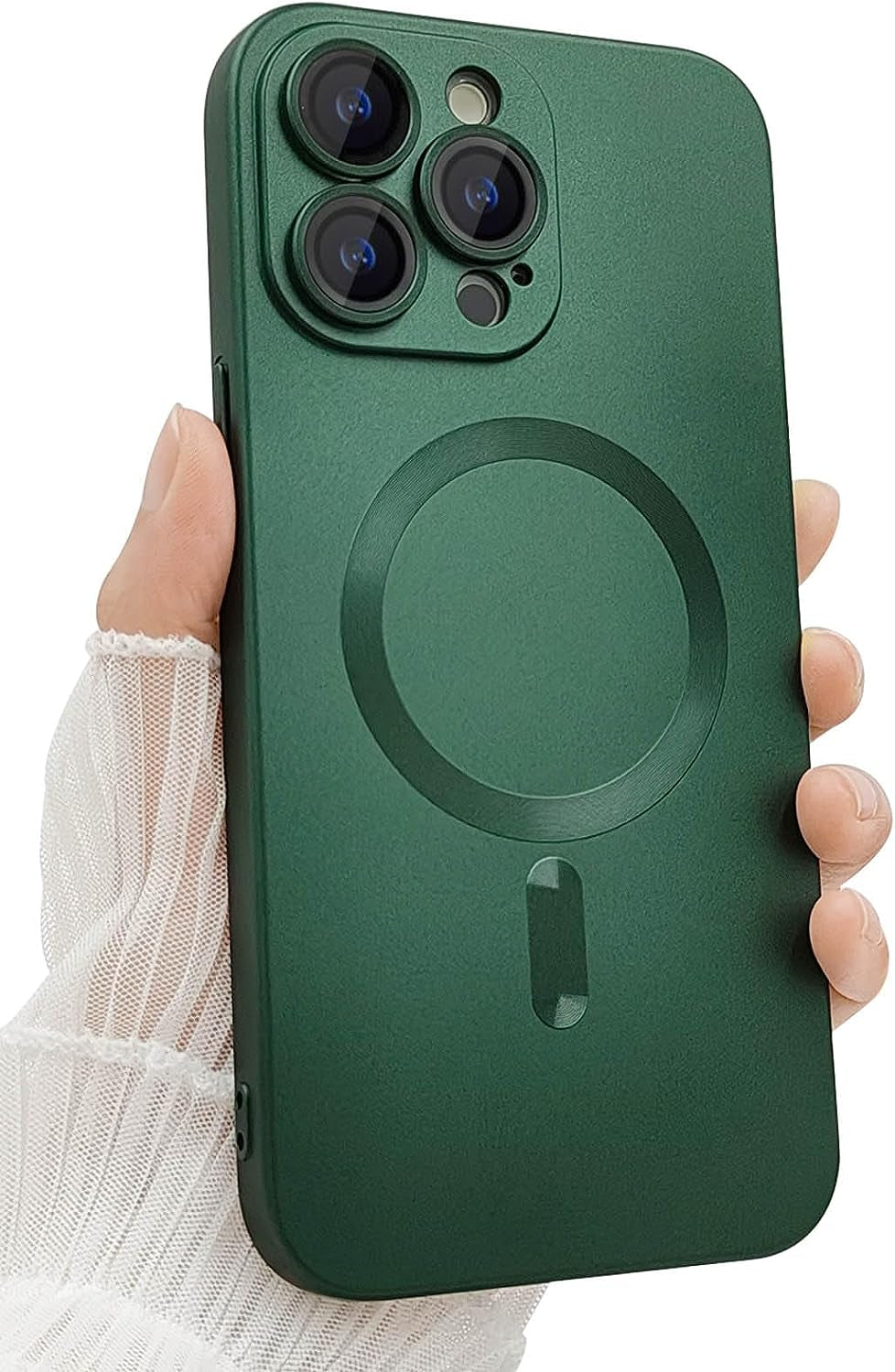 Womdakon Magnetic Case for Iphone 12 Pro Max Phone Case for Women, [Adaptation with Magsafe] Matte Luxury Soft Metallic Luster Design for Iphone 12 Pro Max 6.7'' with Camera Protector-Green  Womdakon   