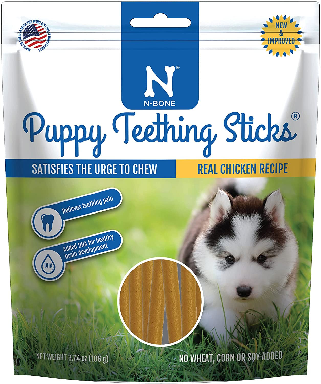 N-Bone Puppy Teething Treats,Chicken, 3.74 Oz (111150)  N-Bone   