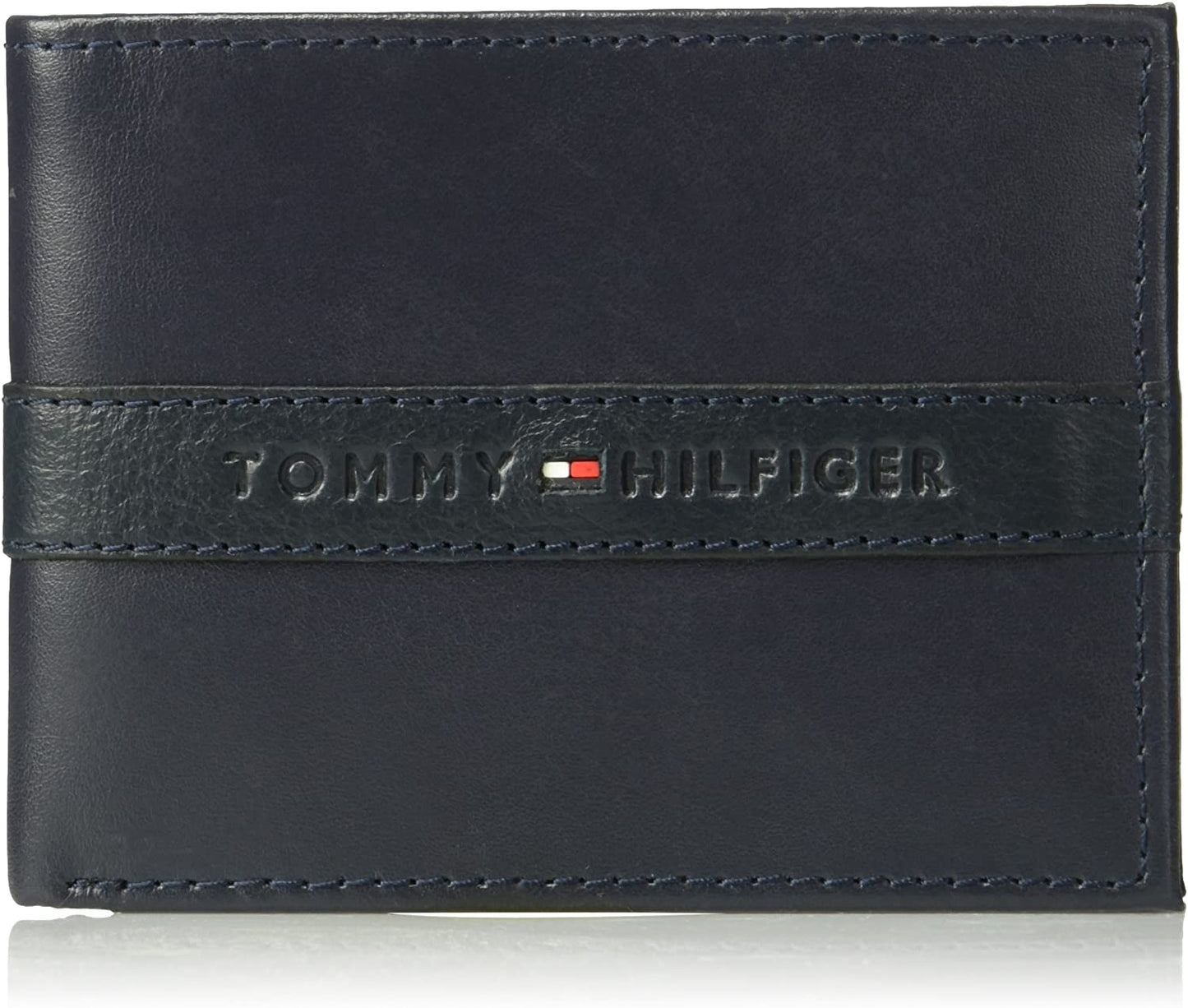 Tommy Hilfiger Men'S Genuine Leather Passcase Wallet with Multiple Card Slots  Tommy Hilfiger Men's Accessories Navy One Size 
