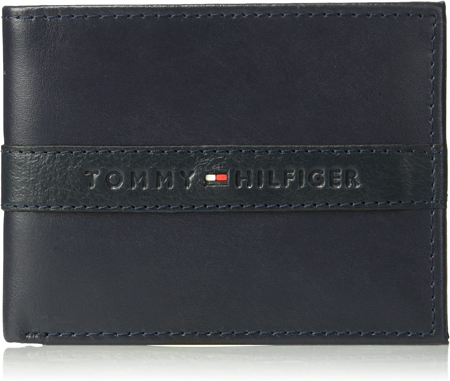 Tommy Hilfiger Men'S Genuine Leather Passcase Wallet with Multiple Card Slots  Tommy Hilfiger Men's Accessories Navy One Size 