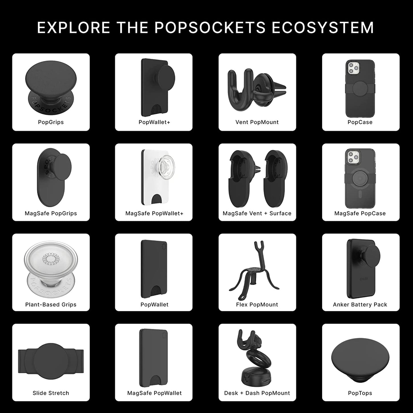 Popsockets Phone Wallet with Expanding Grip, Phone Card Holder, Wireless Charging Compatible, Wallet for Magsafe - White Clear  PopSockets   