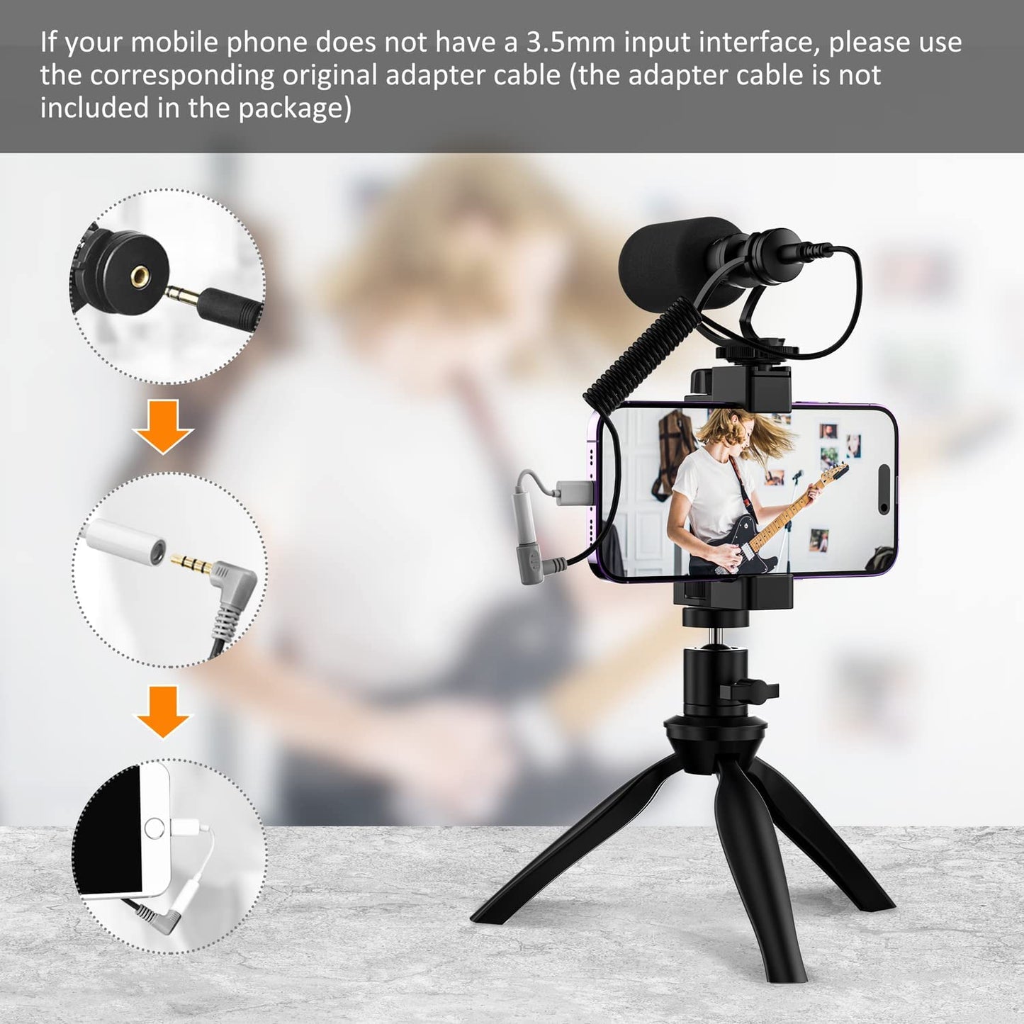 Comica CVM-VM10-K2 Smartphone Microphone with Tripod, Shotgun Video Mic for Iphone and Android Phone, Vlogging Kit for Youtube Recording Facebook Live, 3.5 Mm TRRS  COMICA   