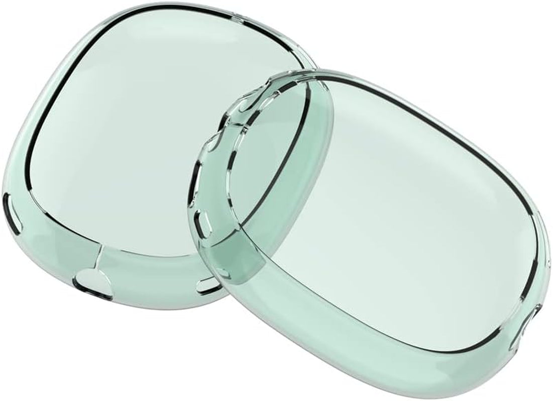 For Airpods Max Transparent Case Cover,2Pcs/Set Soft Anti-Scratch Soft Protective Cover for Airpods Max,Tpu Wireless Shockproof Headphones Case Protective Sleeve Protector (Blue)  Aoyygg green  