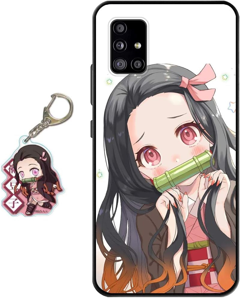 Staremeplz Compatible with Google Pixel 5 Case Anime Design [With Giyuu Figure Keychain], Soft Silicone TPU Animation Cool Phone Case for Google Pixel 5  Staremeplz Nezuko Google Pixel 5 