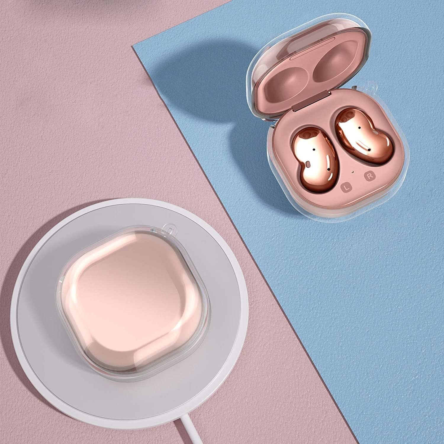 USTIYA Case for Samsung Galaxy Buds Live/Buds Pro/Buds 2 Clear TPU Protective Cover Transparent Soft Funda  Shenzhen Jinyi Technology Co., Ltd.   