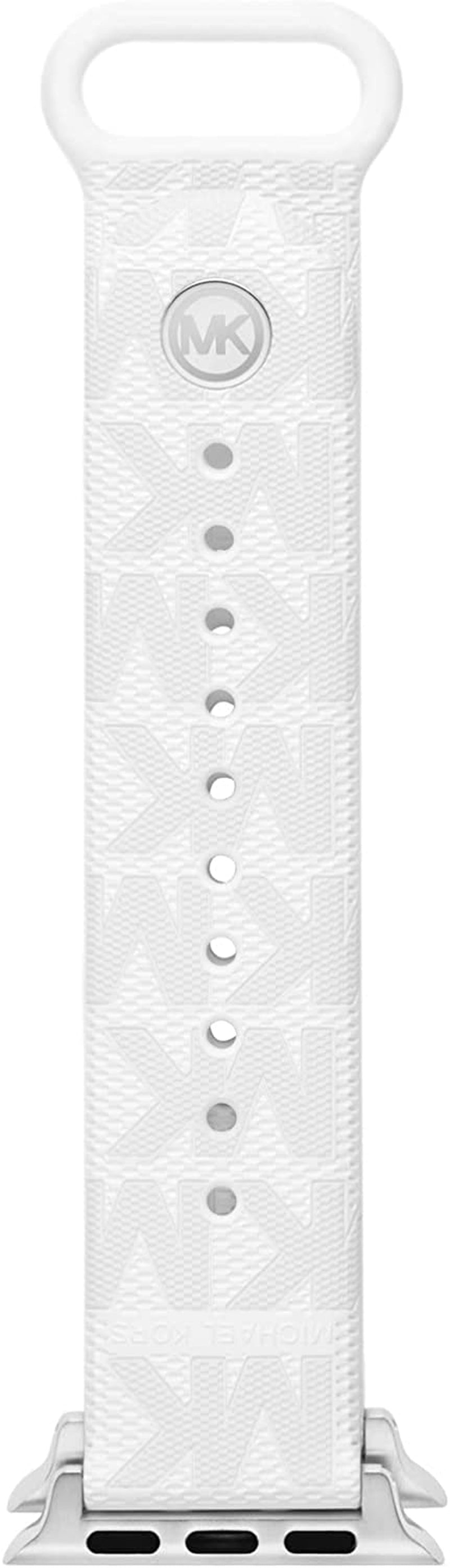 Michael Kors Interchangeable Watch Band Compatible with Your 38Mm/40Mm/41Mm Apple Watch- Leather or Silicone Bands for Apple Watch Series 8/7/6/5/4/3/2/1/SE  Michael Kors White Silicone  