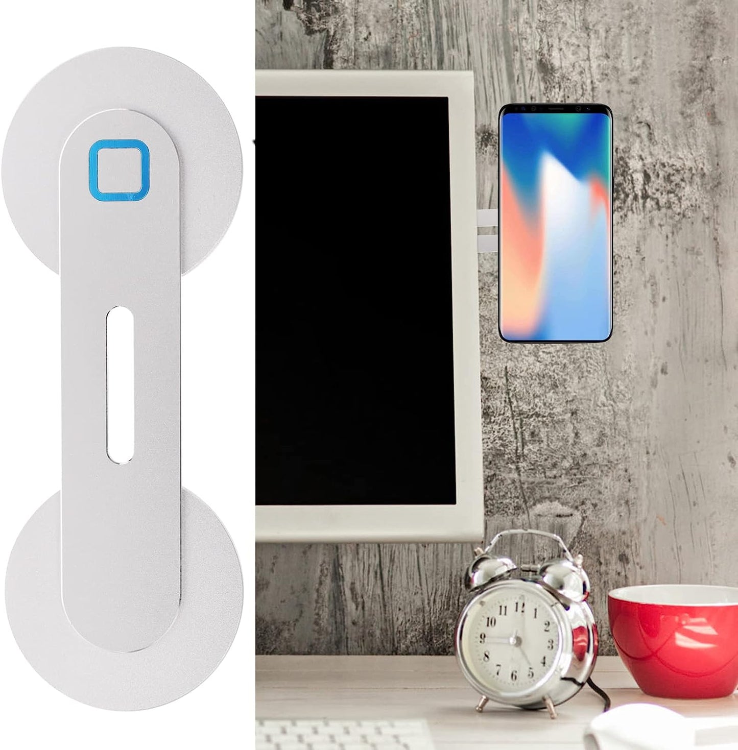 Mikikit Laptop Car Mount Phone Mount Computer Degree Laptop Alloy Magnetic Holder Rotation Invisible Rack Bracket Stand Foldaway Aluminum Car for Screen/Dashboard Rotary Magnetic Car Mount  Mikikit   