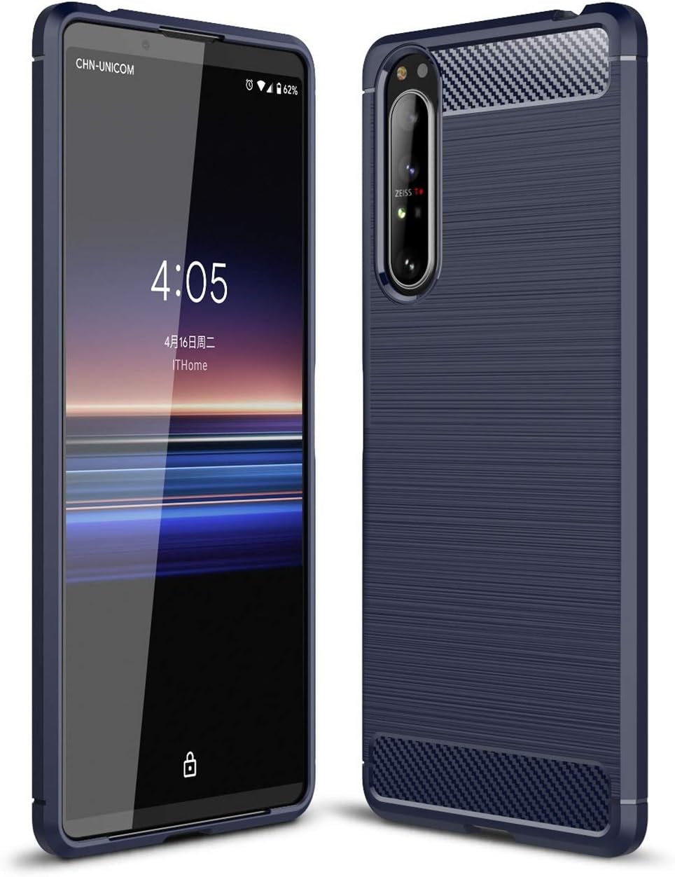 Cruzerlite Case for Sony Xperia 1 II, Carbon Fiber Texture Design Cover, Anti-Scratch, Shock, Absorption Case for Sony Xperia 1 II (Carbon Black)  Swiss Case Limited Blue  