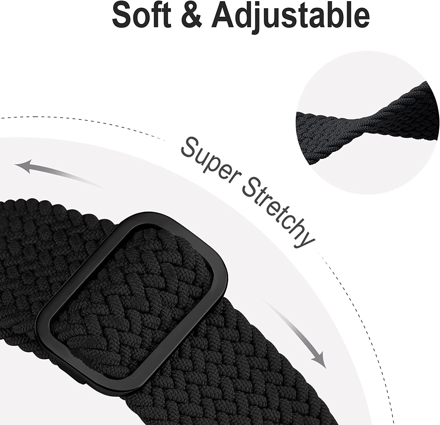 Braided Solo Loop Compatible with Apple Watch Band 38Mm 40Mm 41Mm 42Mm 44Mm 45Mm 49Mm Women Men, Adjustable Stretchy Bands Elastic Sport Wristbands for Iwatch Series 8 7 6 5 4 3 2 1 SE Ultra  Butifacion   