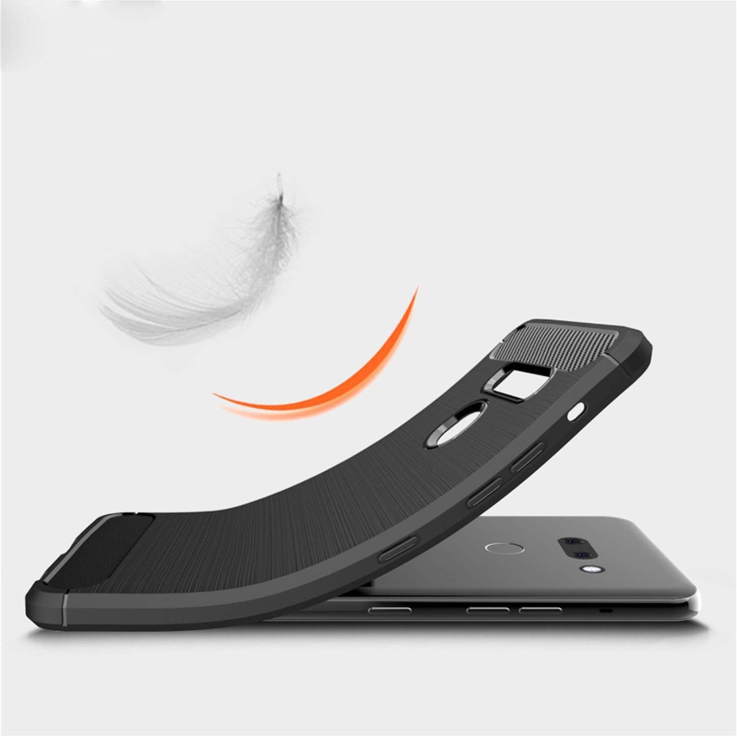 Vultic [Carbon Fiber] Case for LG G8 Thinq, Durable [Shock Absorption] Slim TPU Matte Lightweight Bumper Cover (Black)  Vultic   