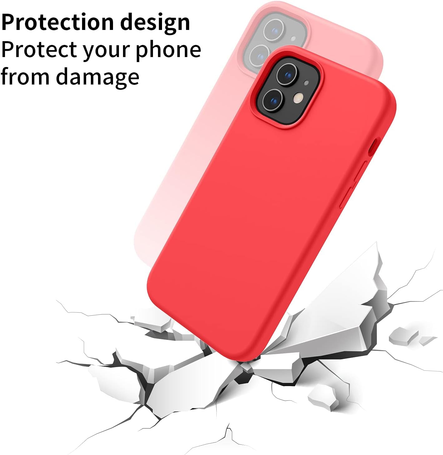 ABITKU Compatible with Iphone 12 Mini Case, [Silky Series] Slim Liquid Silicone Full Body Protection Shockproof Cover 5.4 Inch, Red Coral  abitku   