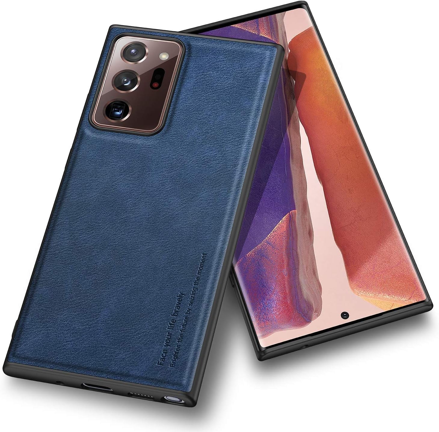 Kqimi Case for Samsung Galaxy Note 20 Ultra, Premium Leather Slim Stylish Soft Grip Shockproof Anti-Scratch Protection Cover Cases for Samsung Galaxy Note20 Ultra 5G (6.9") 2020 (Black)  Kqimi Blue  