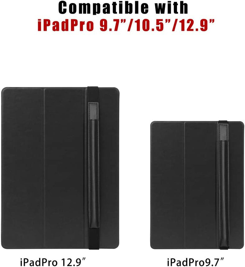 Doormoon Pencil Holder for Apple Ipad 2018 (6Th Gen)/ Ipad Air/ 9.7 / Pro 9.7"/ Pro 10.5"/12.9"/Pro 12.9/,Detachable Elastic Apple Pencil 2Nd Gen Leather Sleeve Pocket Pouch (Black)  Doormoon   