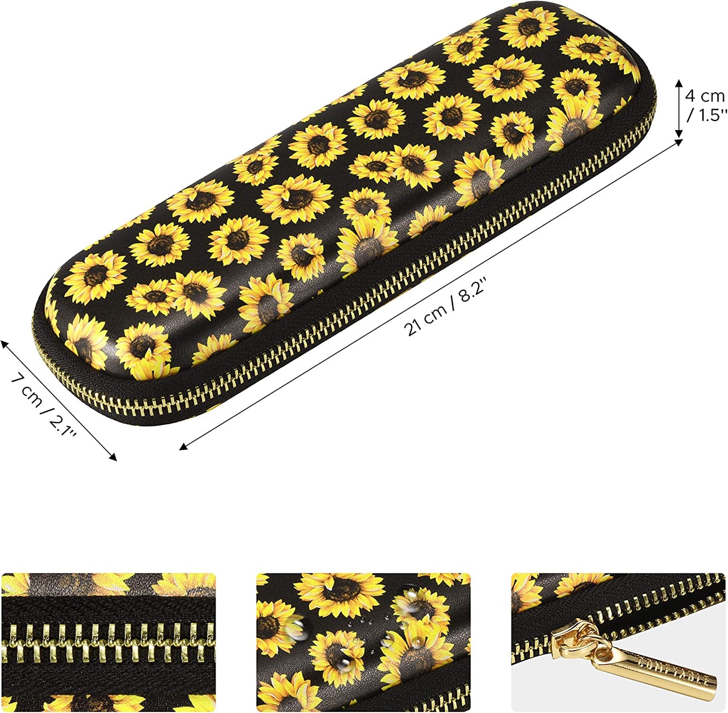 Comfyable Pencil Holder Pencil Case for Apple Pencil, Pen Accessories Elastic Strap Sleeve Protective Carrying Case for USB Cable Airpods with Mesh Pockets,Sunflower  Comfyable   