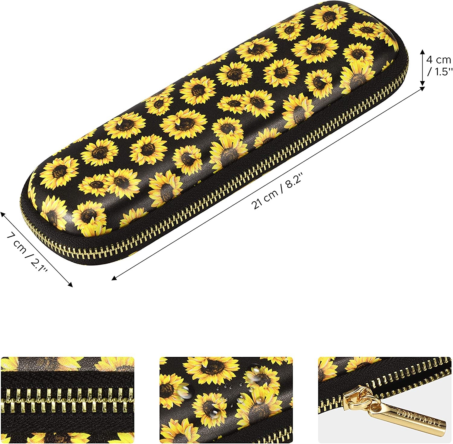 Comfyable Pencil Holder Pencil Case for Apple Pencil, Pen Accessories Elastic Strap Sleeve Protective Carrying Case for USB Cable Airpods with Mesh Pockets,Sunflower  Comfyable   