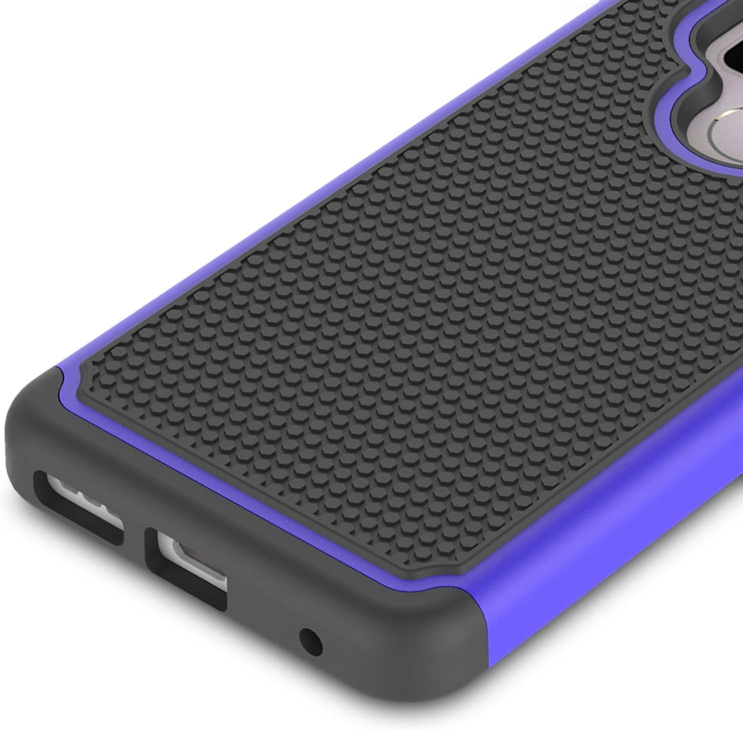 Coveron Heavy Duty Hybrid Hexaguard Series for LG G6 / G6 plus Case, Blue on Black  CoverON   