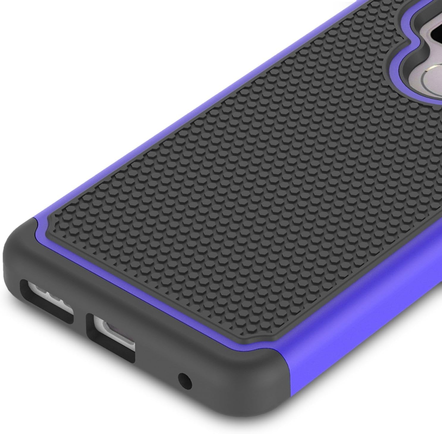 Coveron Heavy Duty Hybrid Hexaguard Series for LG G6 / G6 plus Case, Blue on Black  CoverON   