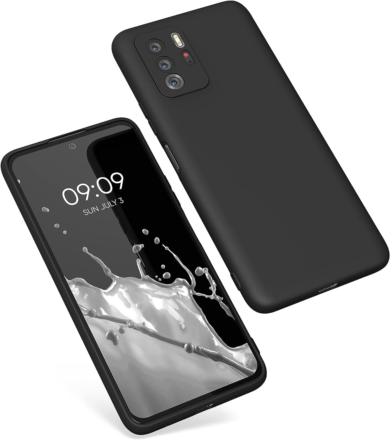 Kwmobile Case Compatible with Xiaomi Poco X3 GT Case - Soft Slim Protective TPU Silicone Cover - Black Matte  KW-Commerce   